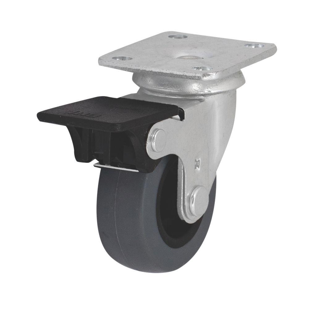 Roulette pivotante en caoutchouc thermoplastique avec frein à usage intensif 50mm