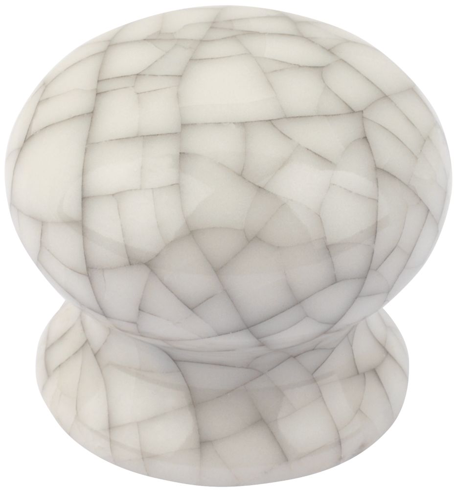 Lot de 2 poignées de porte de meuble traditionnelles Smith & Locke en porcelaine crème craquelée 38mm