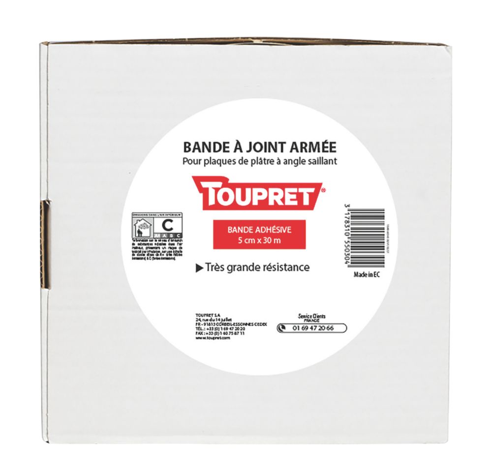 1 bande à joints armée Toupret blanc 30m x 50mm