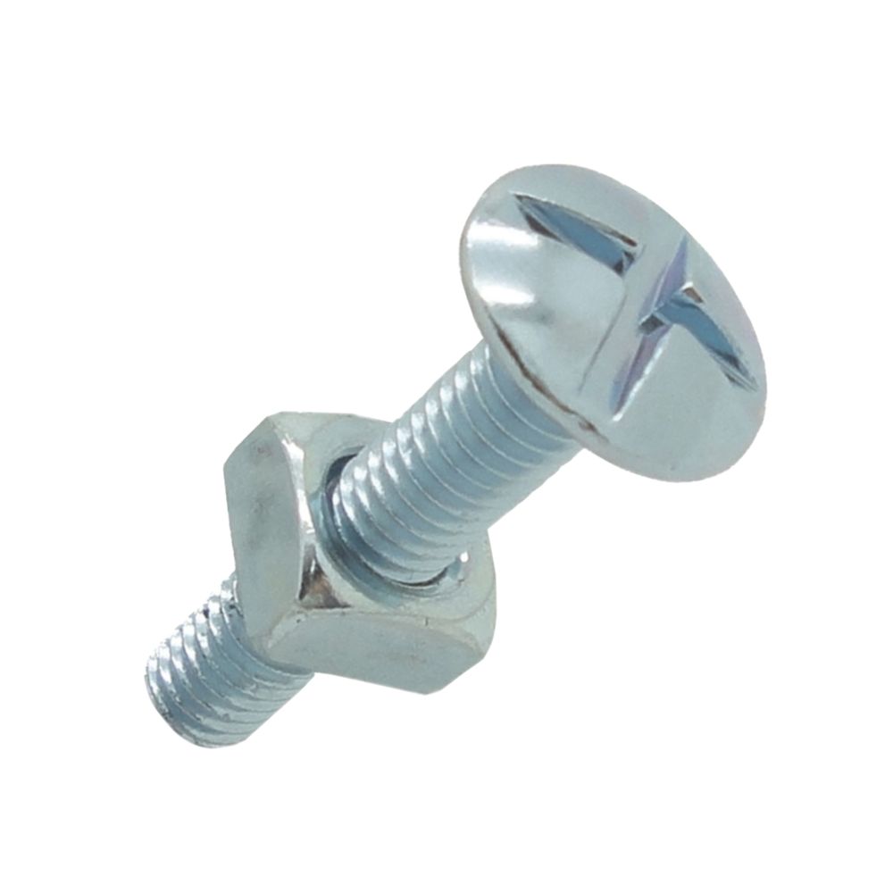 10 boulons de charpente zingués brillants Easyfix M6 x 30mm