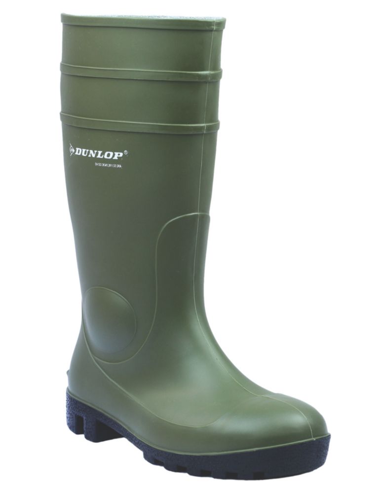 Bottes en caoutchouc de sécurité S5 Dunlop Protomastor 142VP vertes pointure 36
