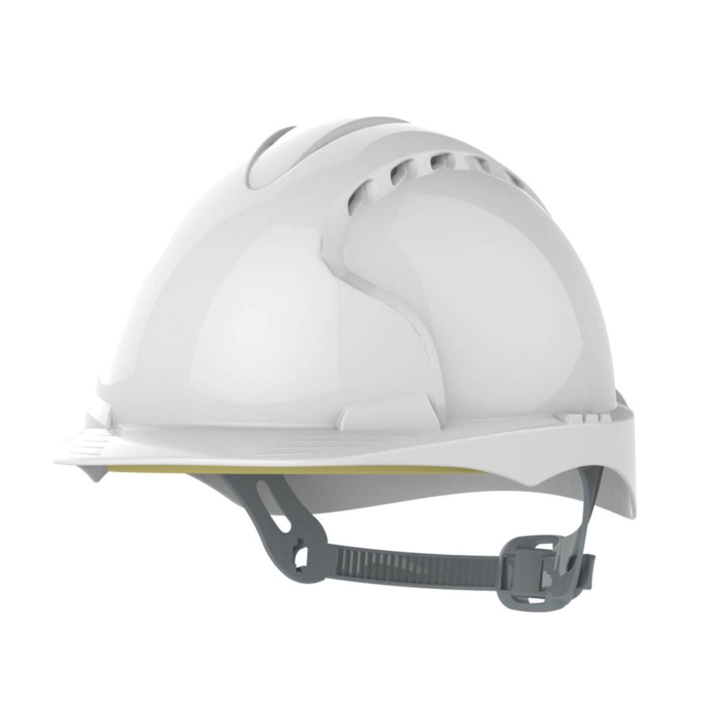 Casque de sécurité ventilé réglable par glissement JSP EVO3 Comfort Plus blanc