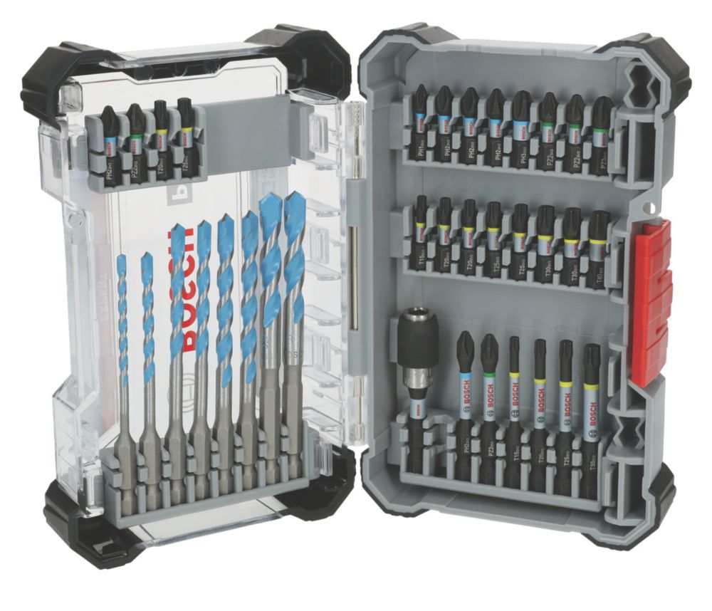 Ensemble de 35 forets et embouts de vissage multimatériaux pour visseuse à choc Bosch PRO