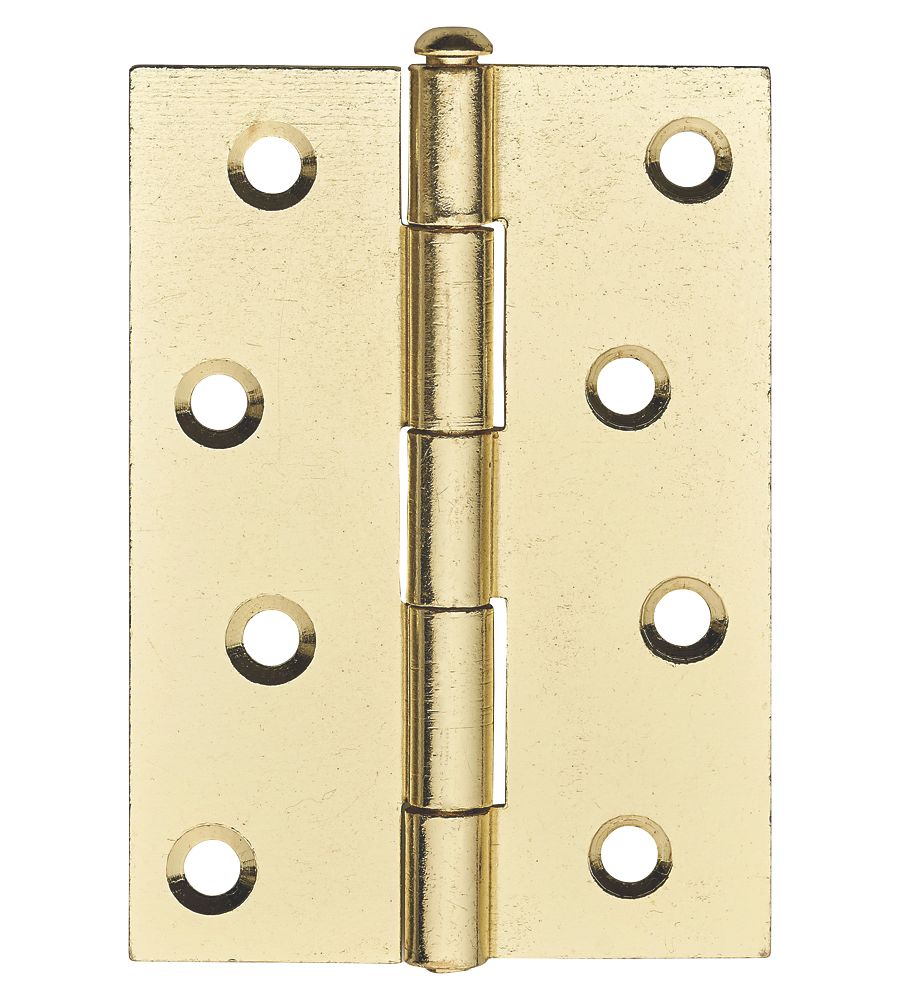 Lot de 2 charnières d'extrémité à axe libre aspect laiton 100 x 41mm