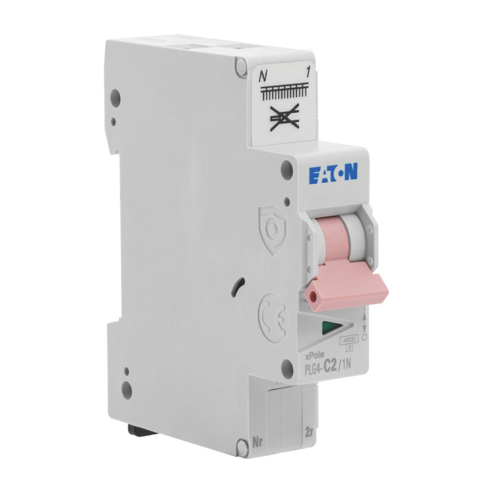 Disjoncteur 2A type C Auto 4,5kA 1P+N Eaton