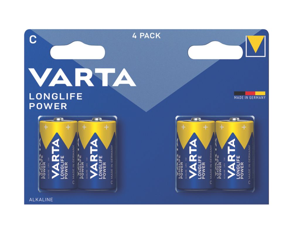 4 piles alcalines Varta Longlife Power C