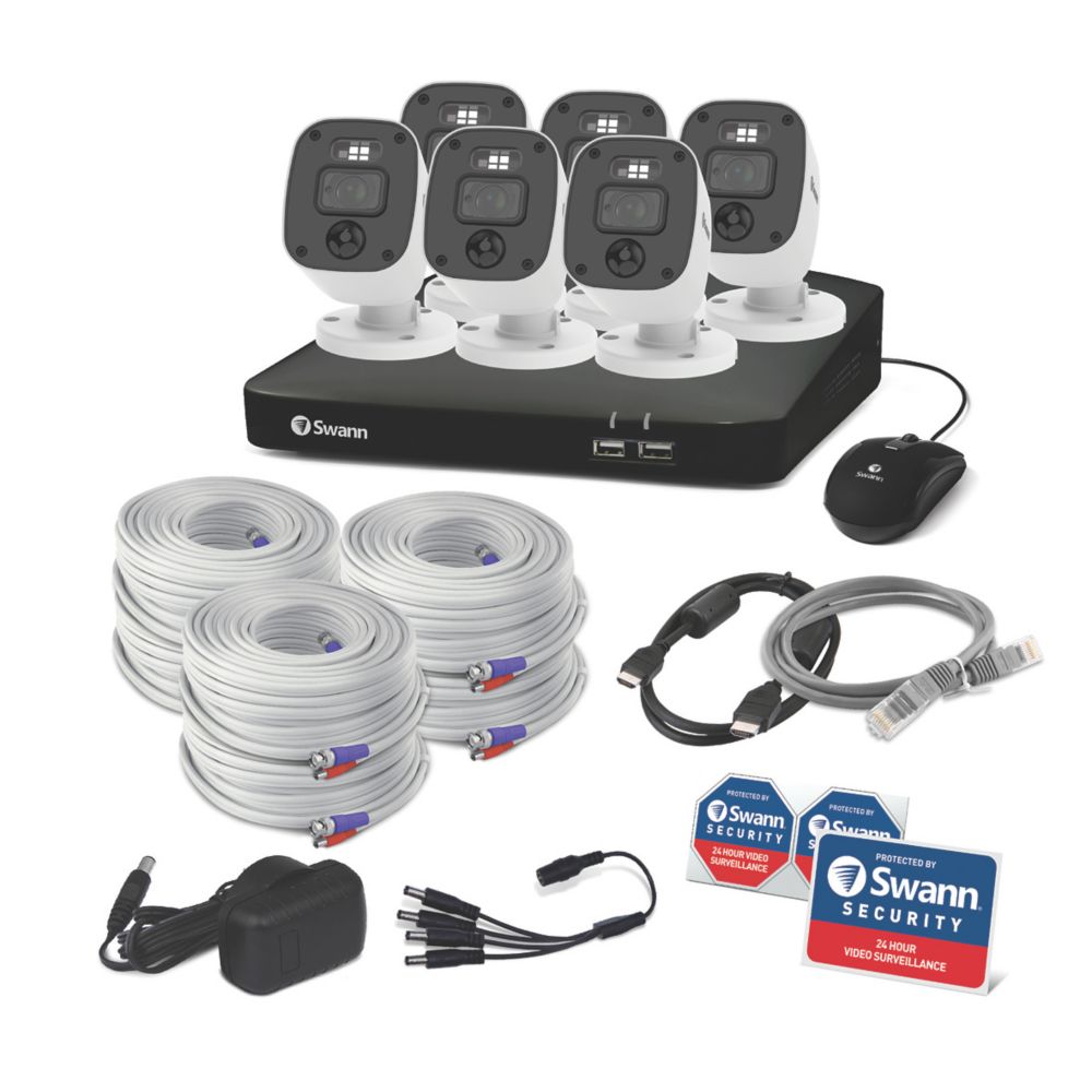 Kit DVR de vidéosurveillance 1 080p à 8 canaux 1To Swann Enforcer SWDVK-846806MQB-EU HDDGB et 6 caméras d'intérieur et d'extérieur