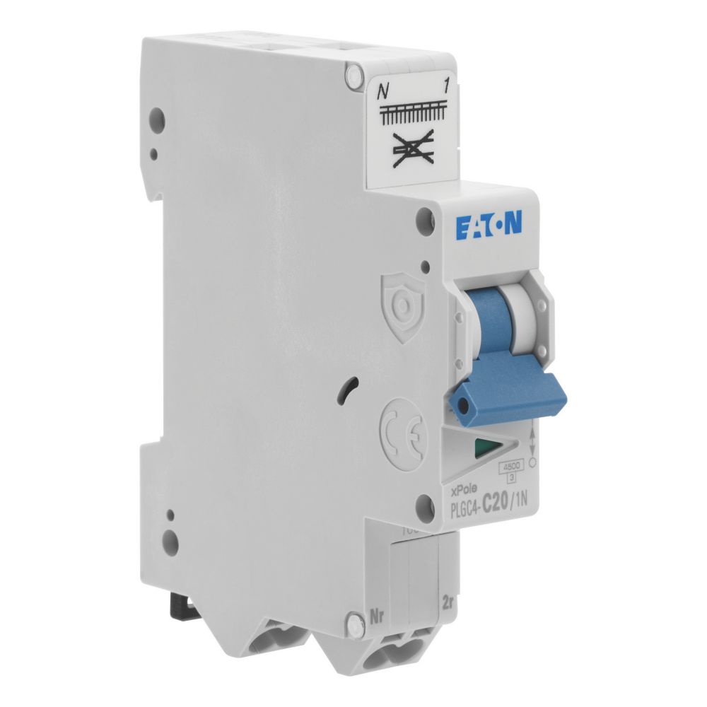 Disjoncteur 20A type C Auto 4,5kA 1P+N Eaton