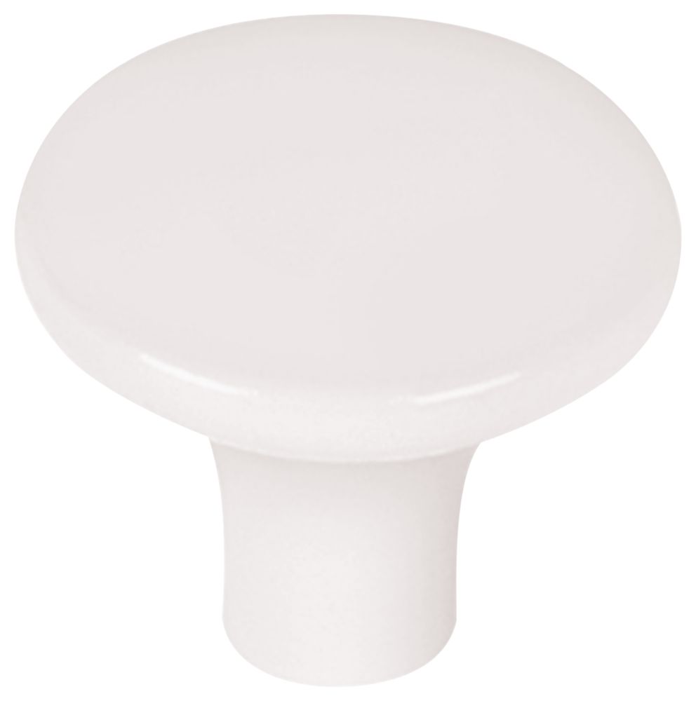 Poignées de placard rondes décoratives blanches 30mm, lot de 6