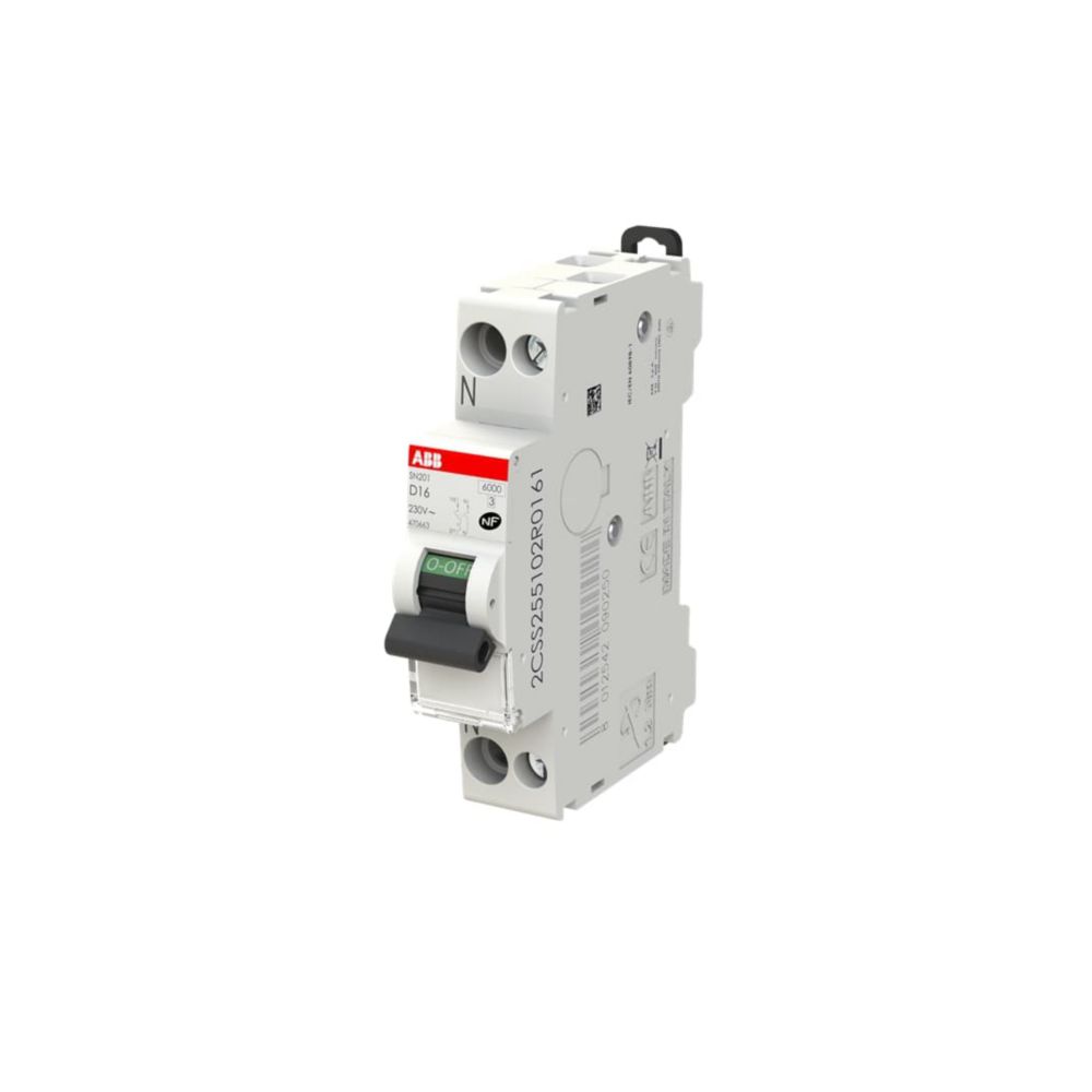 Disjoncteur 16A type D A vis 6kA 1P+N ABB