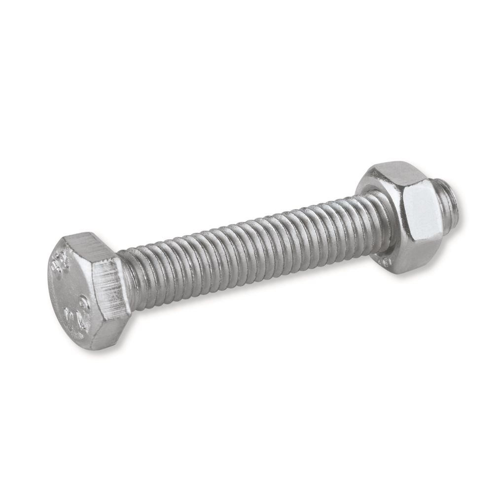 Boulons hexagonales en acier zingué brillant BZP Suki M8 x 20mm, lot de 25