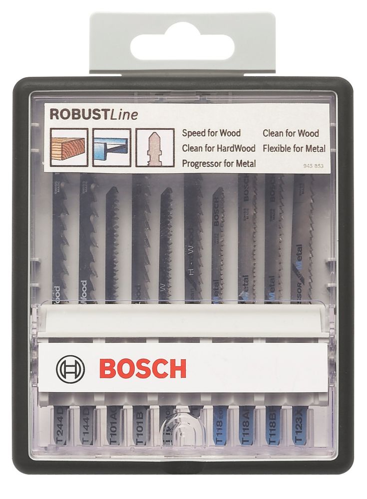 Lot de 10 lames pour scie sauteuse Robust Line Bosch