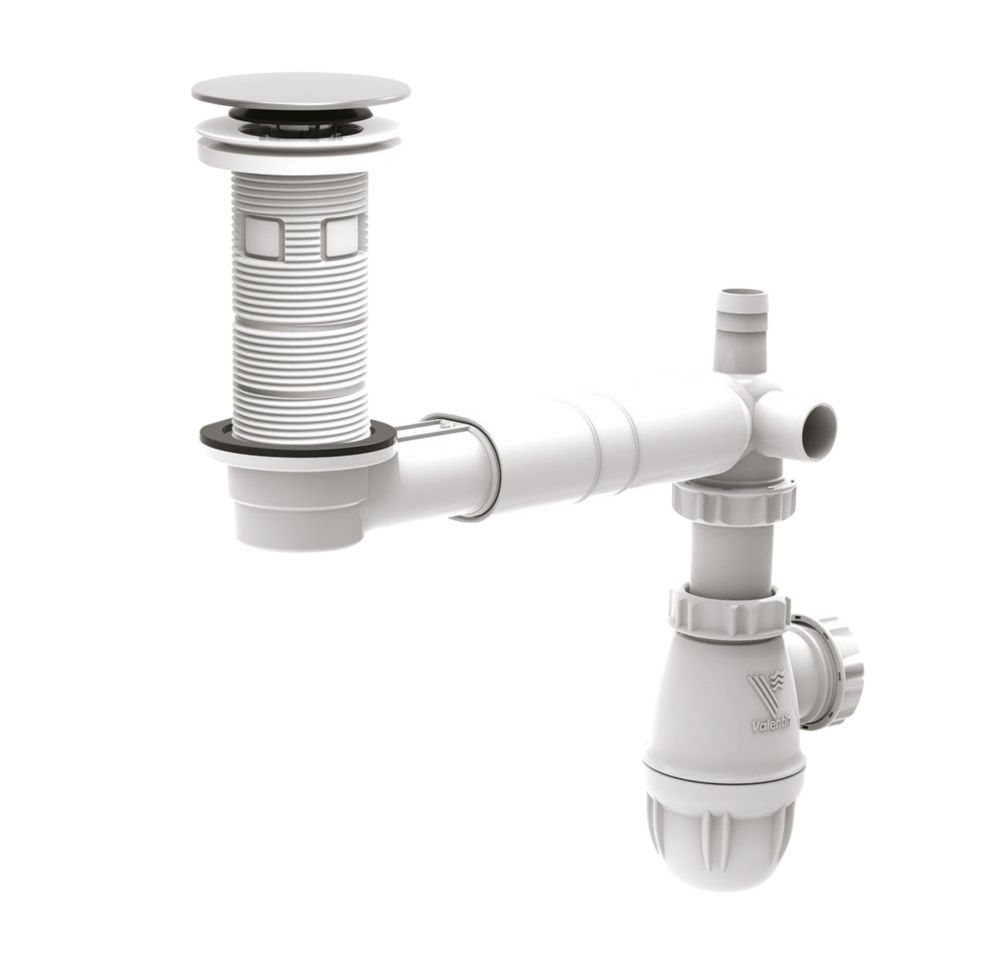 Tube TBXP complet Valentin pour vasque blanc/chromé 65mm
