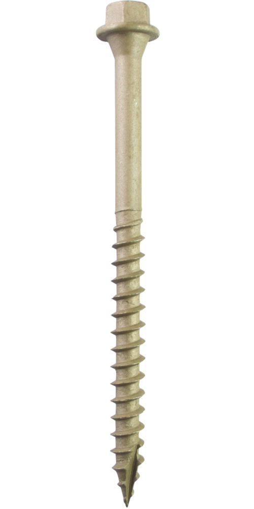 Timberfix Paquet de 50 vis à collerette pour bois de charpente marron 6 x 200mm