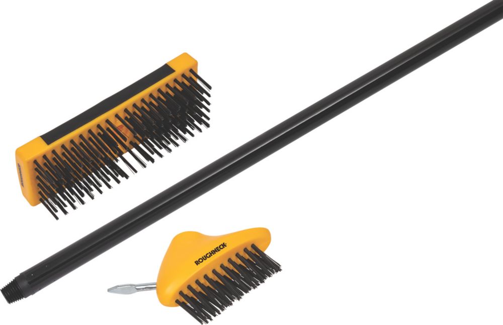Kit de brosses de nettoyage et manche de balai terrasse Roughneck