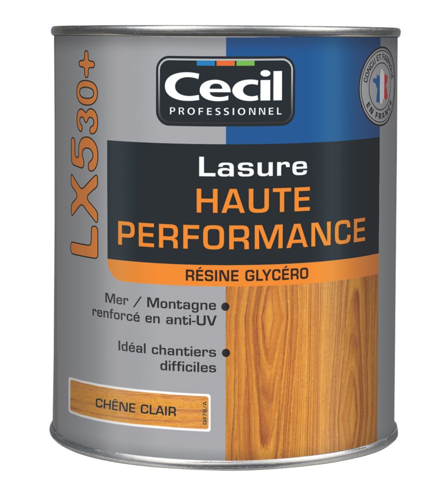 Lasure Cecil Professionnel LX530+ haute performance chêne clair satiné 1L