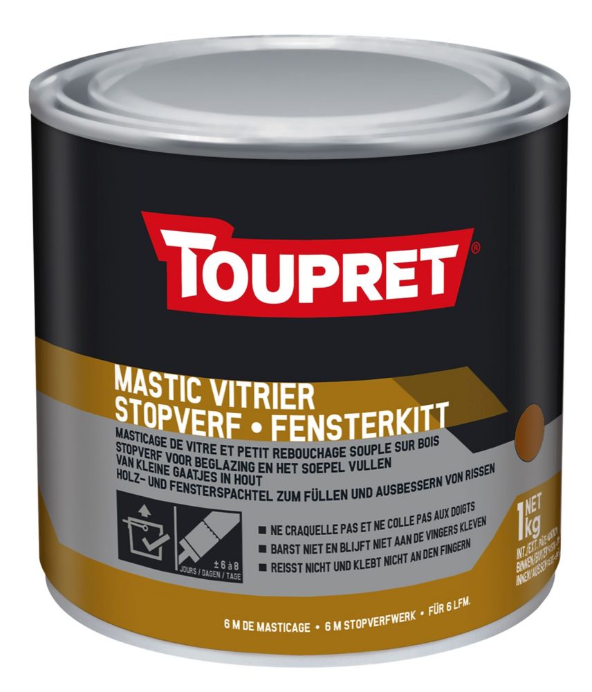 Mastic de vitrage Toupret marron 1kg