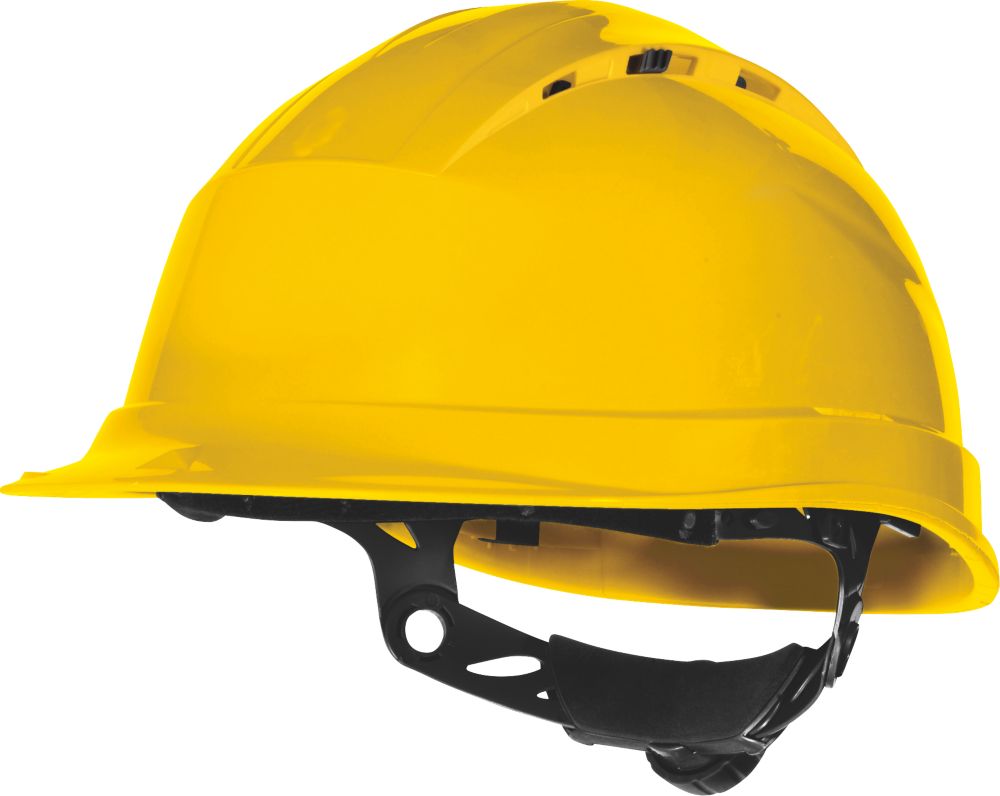 Casque de sécurité à cliquet à molette à rotor ventilé Delta Plus Quartz Up IV jaune