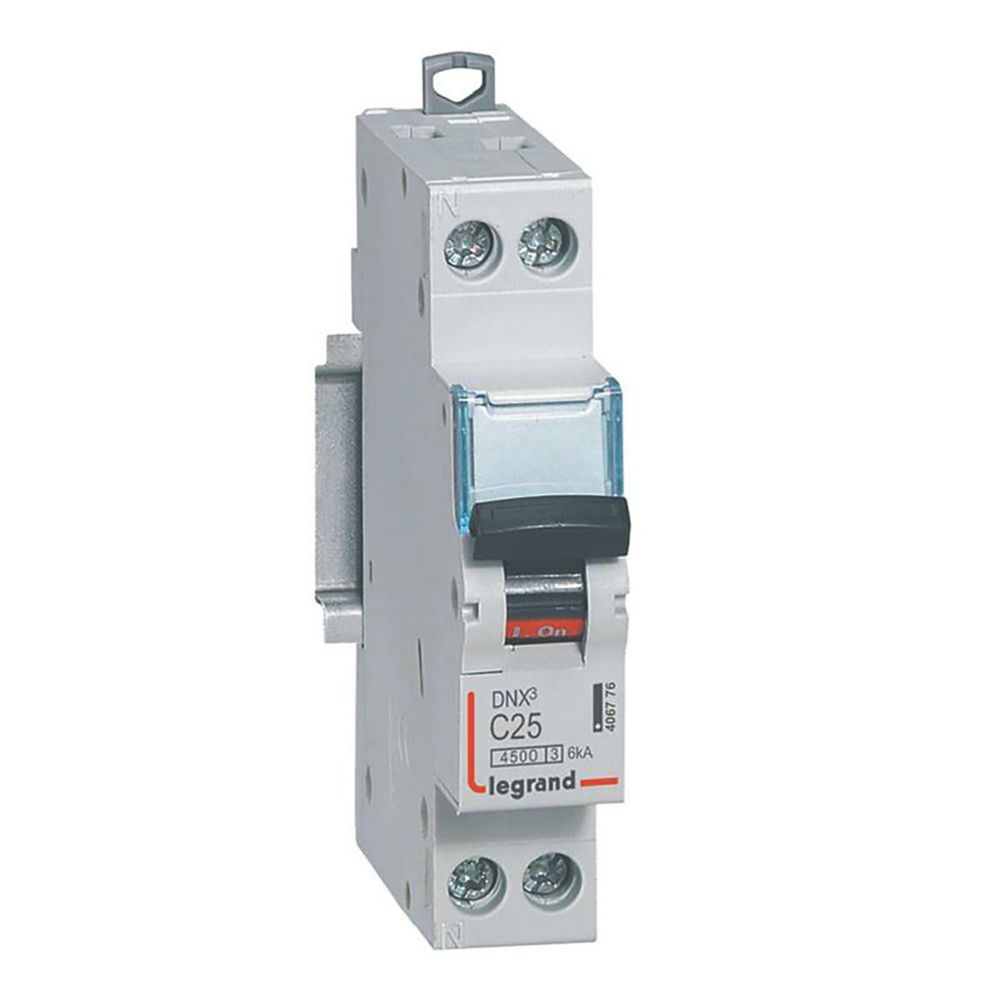 Disjoncteur 25A type C A vis 4,5kA 1P+N DNX3 Legrand
