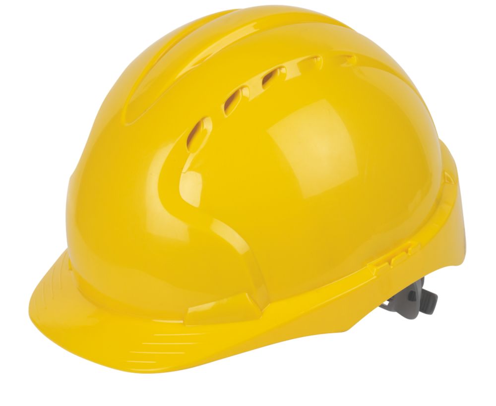 Casque de sécurité ventilé réglable par glissement JSP EVO3 Comfort Plus jaune