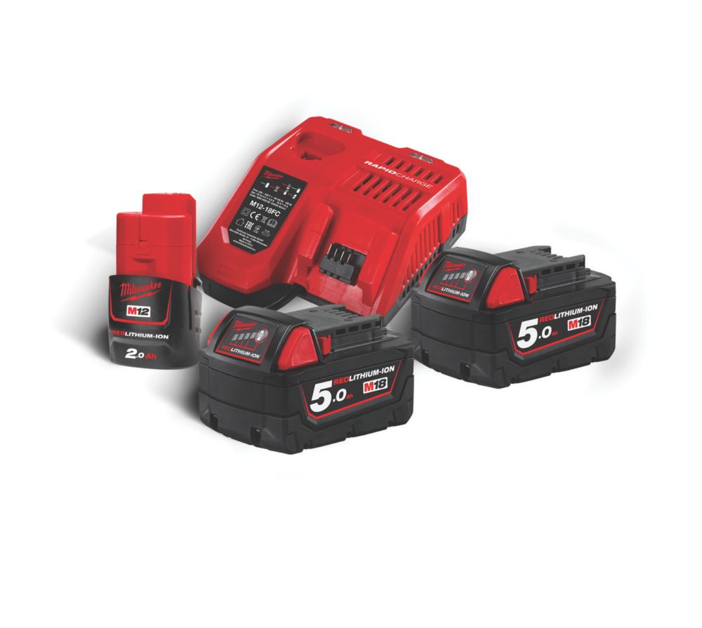 Kit batterie et chargeur Milwaukee NRG-502 12/18V 5,0/2,0Ah Li-ion RedLithium, 1 pièce