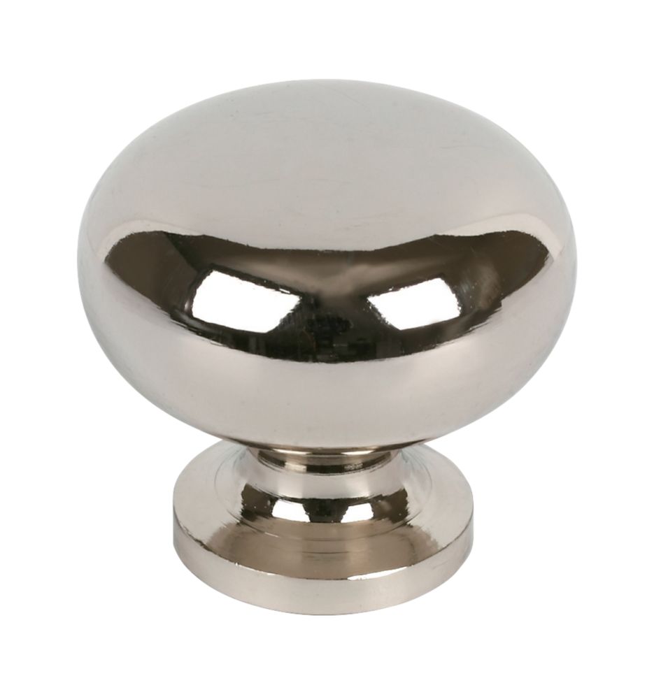 Lot de 2 poignées rondes lisses en chrome poli 30mm