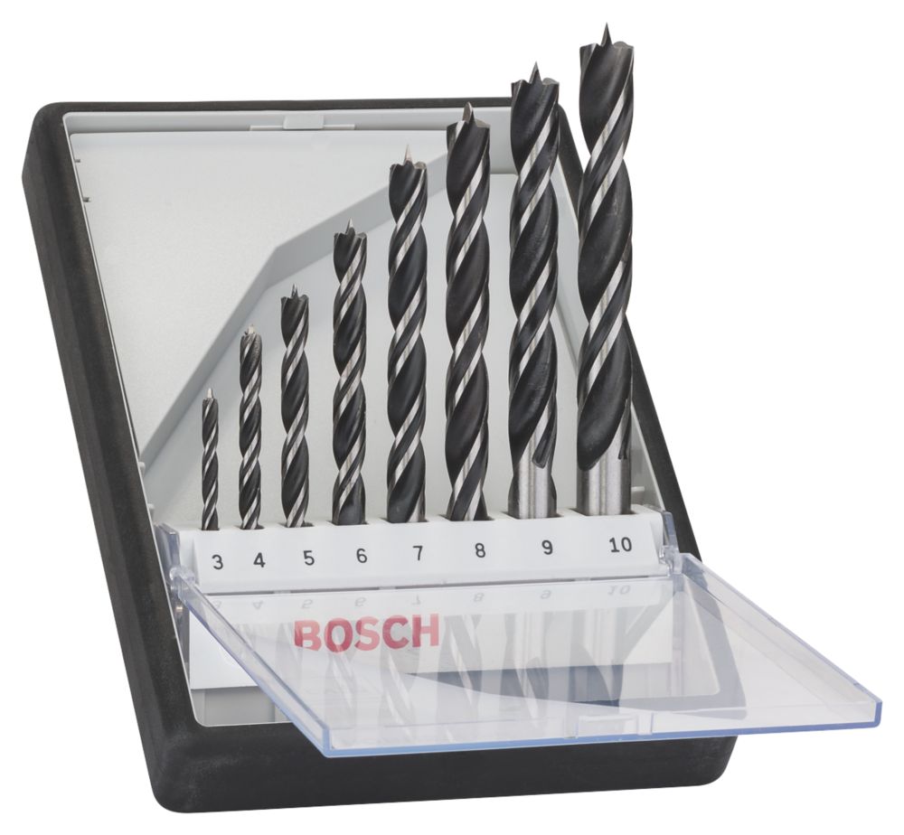 Coffret de 8 forets à bois avec pointe de centrage Bosch