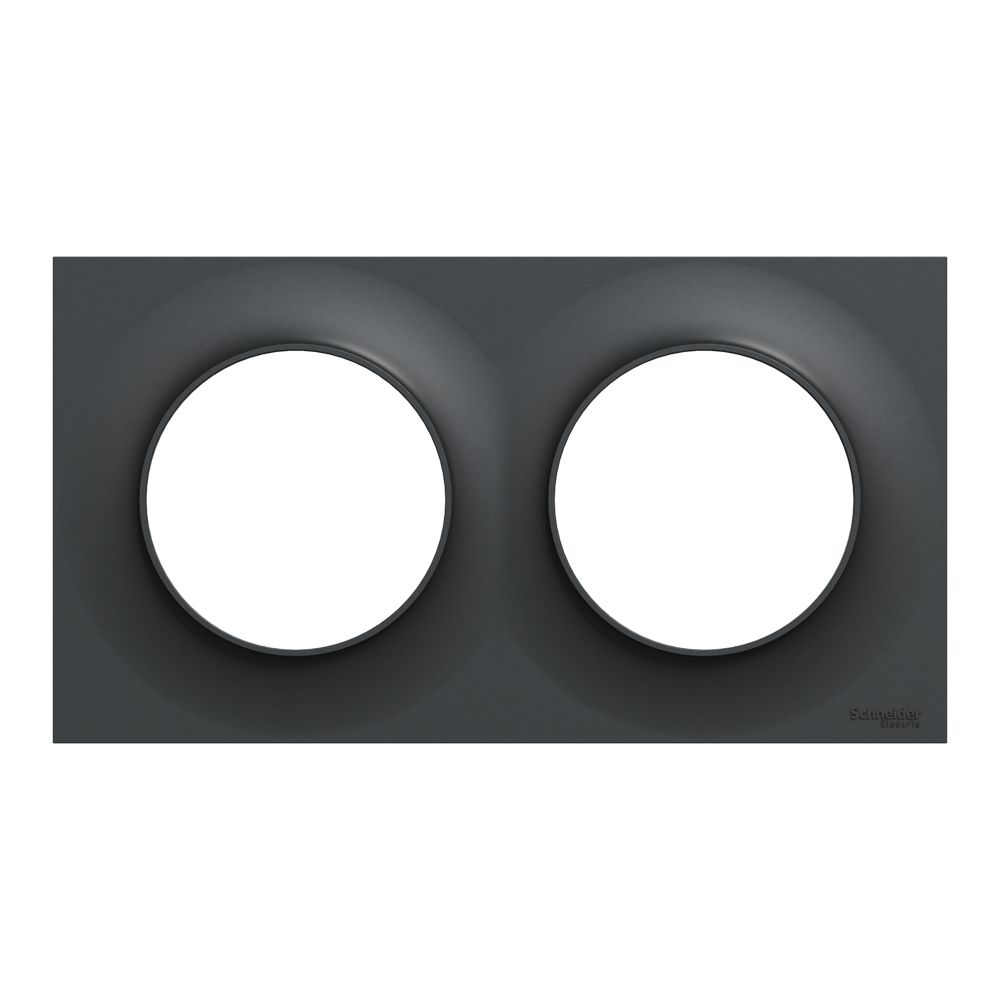 Plaque de finition 2 postes Odace Styl Anthracite Schneider