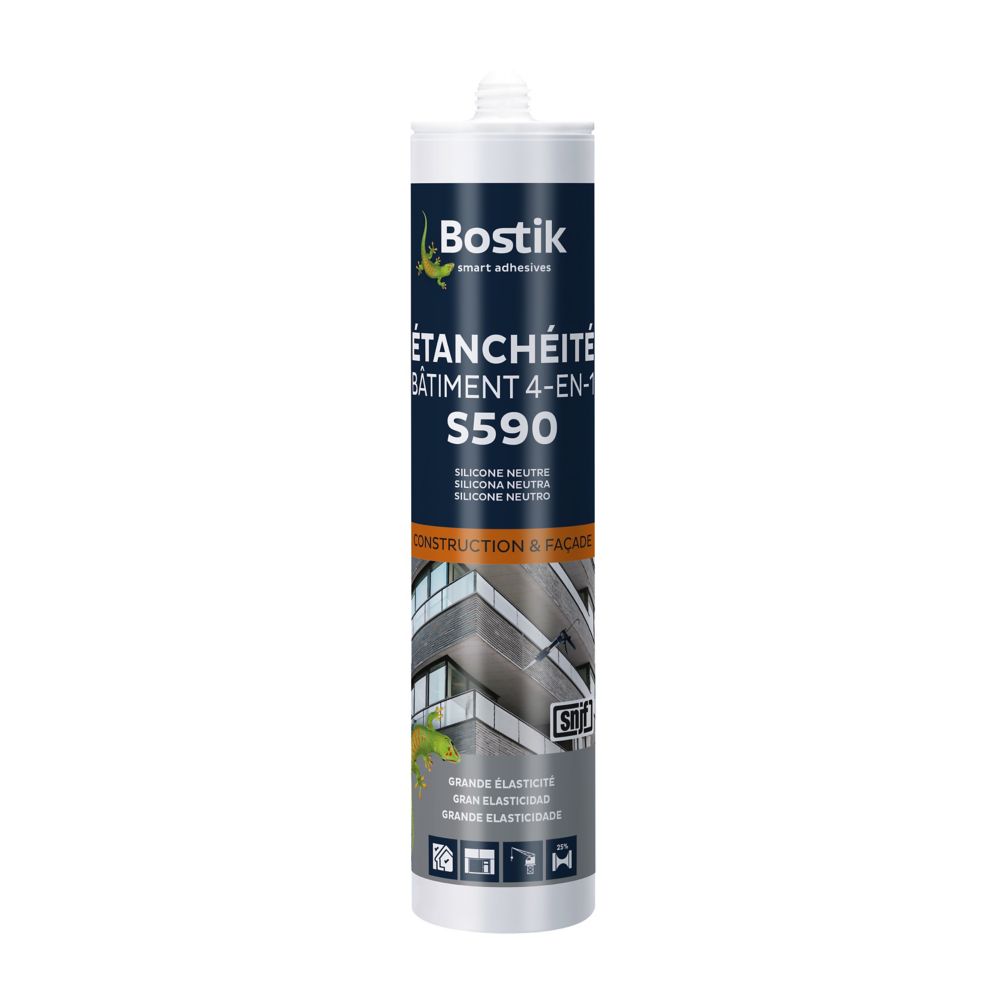 Mastic d'étanchéité pour bâtiments transparent 300ml Bostik