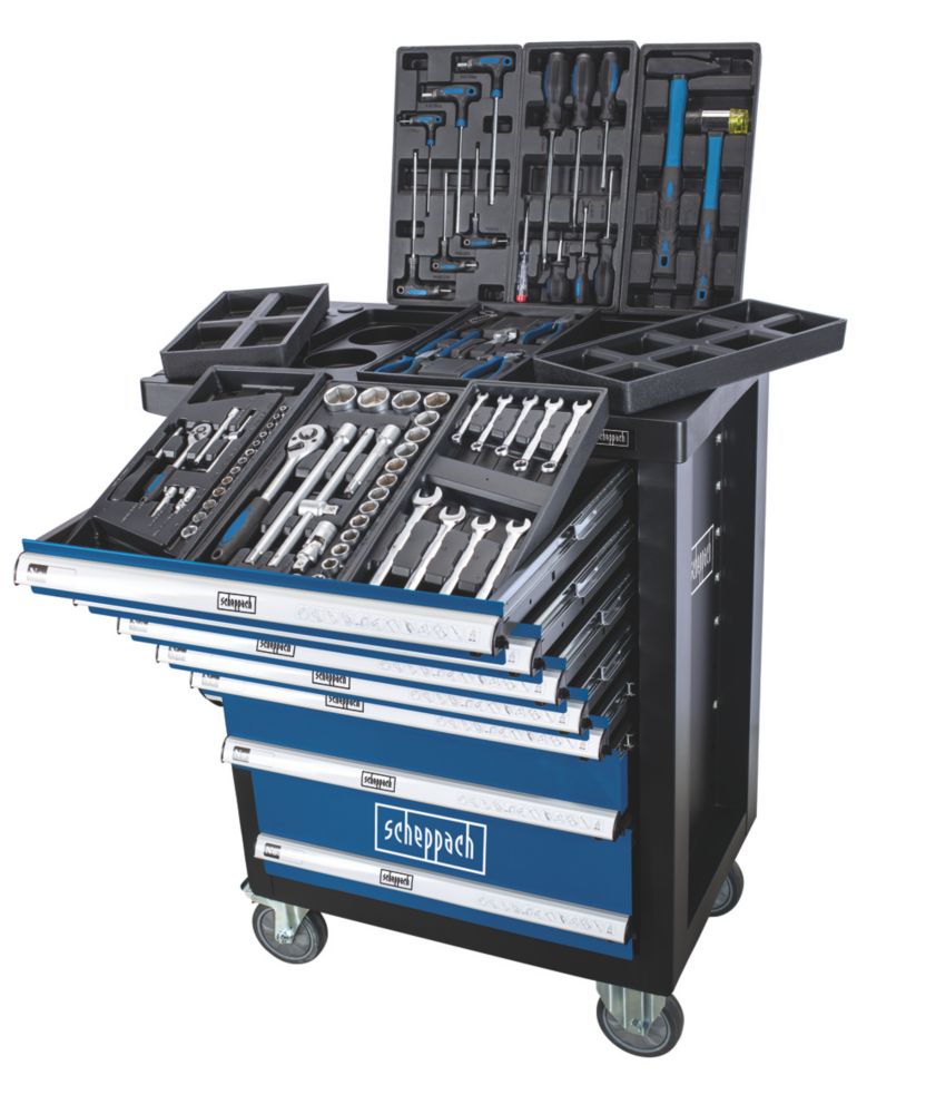 Servante d'atelier et kit d'outils Scheppach TW1100, jeu de 70 pièces