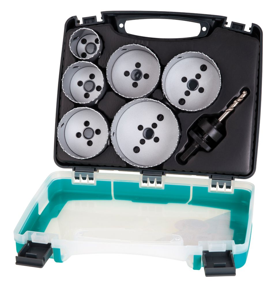 Coffret de 7 scies cloches multi-matériaux pour électricien Wolfcraft