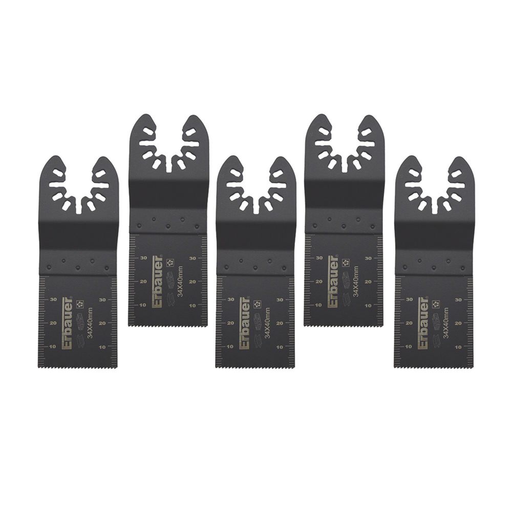 Jeu de 5 lames plongeantes bois/métal/plastique 34mm Erbauer