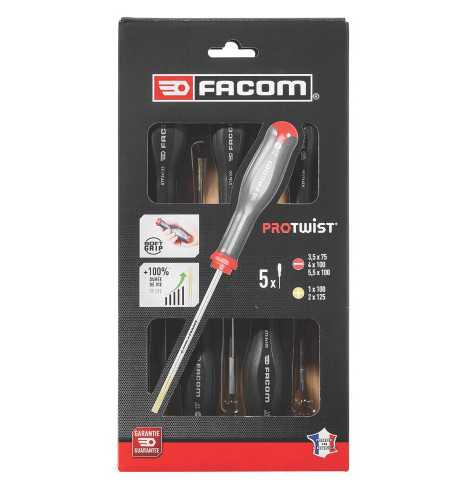 Jeu de 5 tournevis mixtes Facom PROTWIST