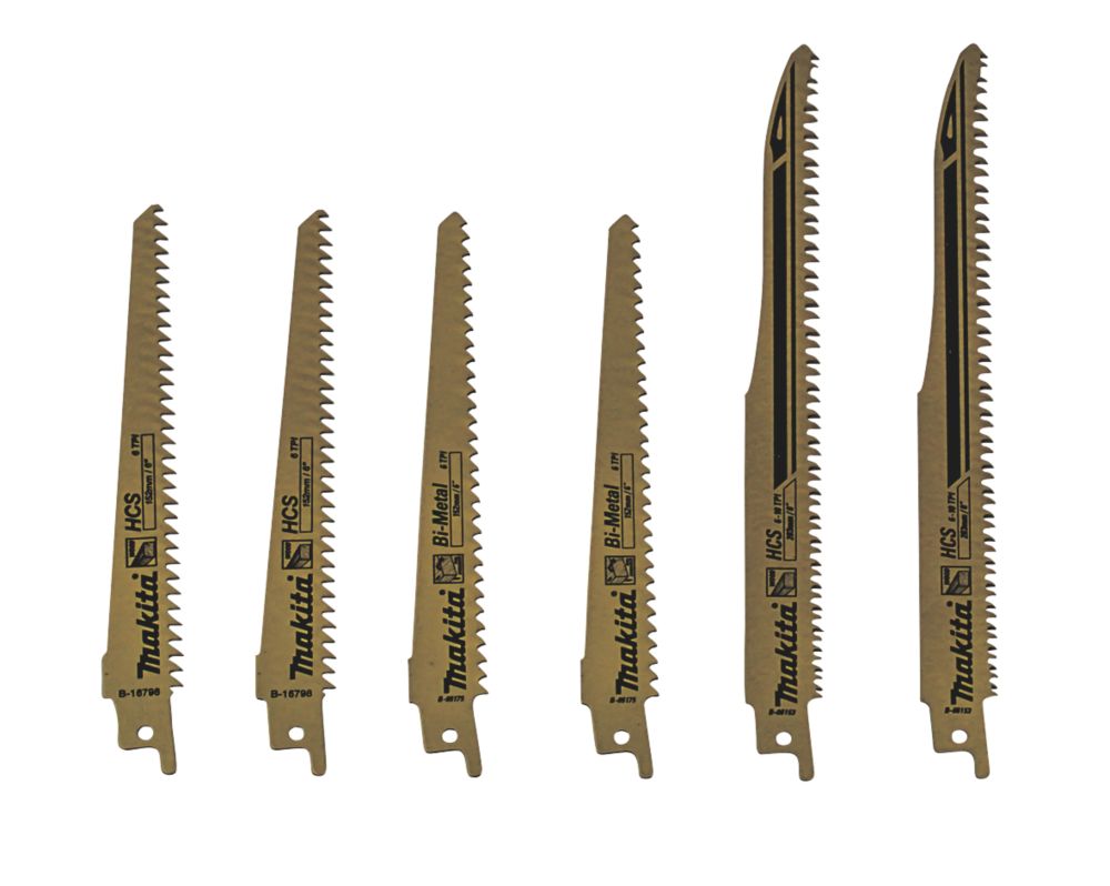 Lot de 6 lames pour scie sabre 152-203mm B-44432 Makita