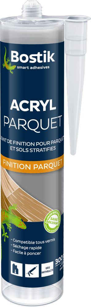 Mastic finition parquet Acryl gris anthracite 300ml Bostik