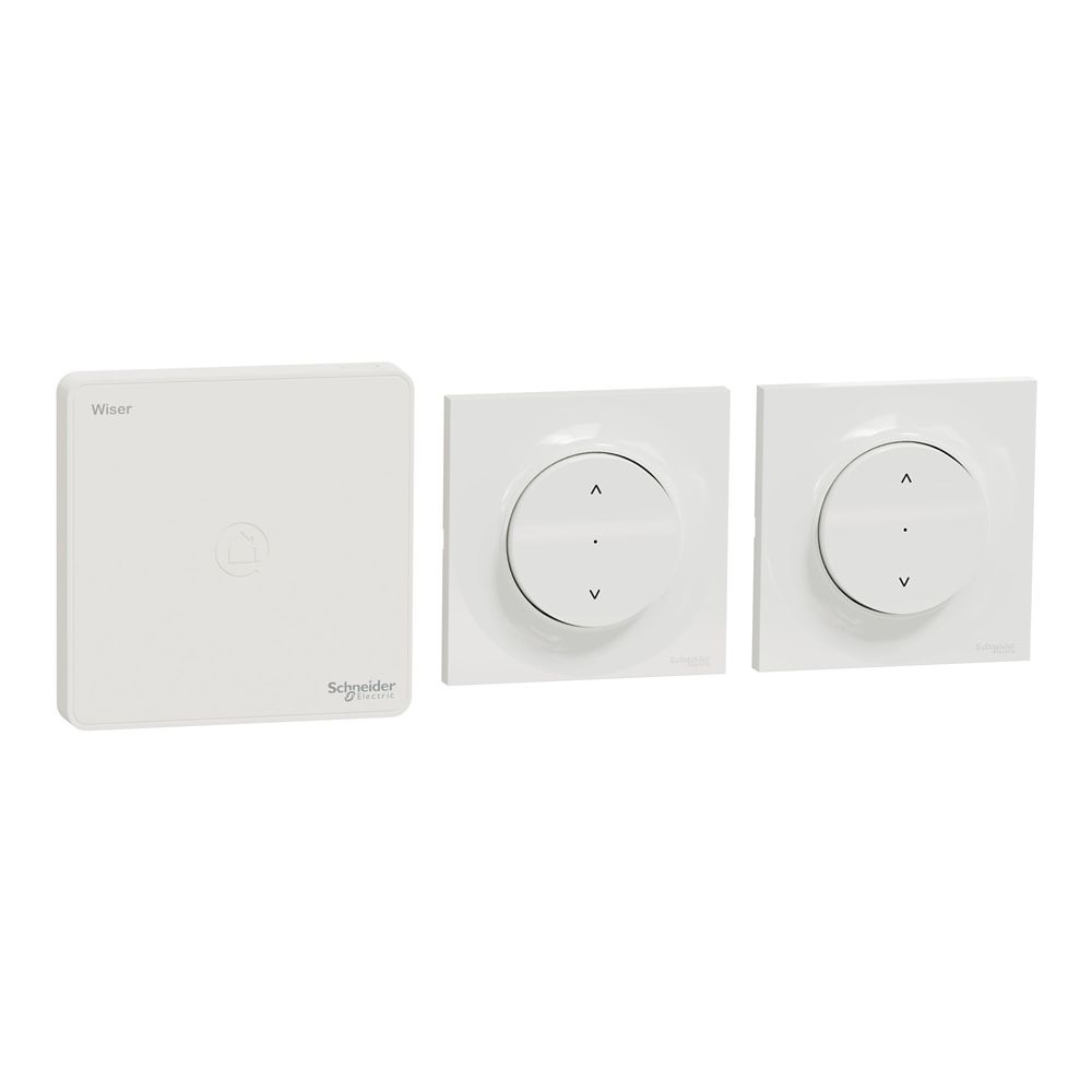 Kit interrupteur volet roulant connecté avec passerelle 1 poste Wiser Odace Blanc Schneider