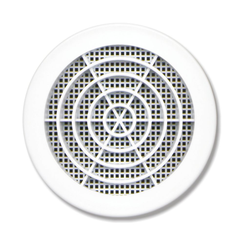 Grille à persiennes fixes avec moustiquaire Eoliance Habitat blanche 110mm x 110mm