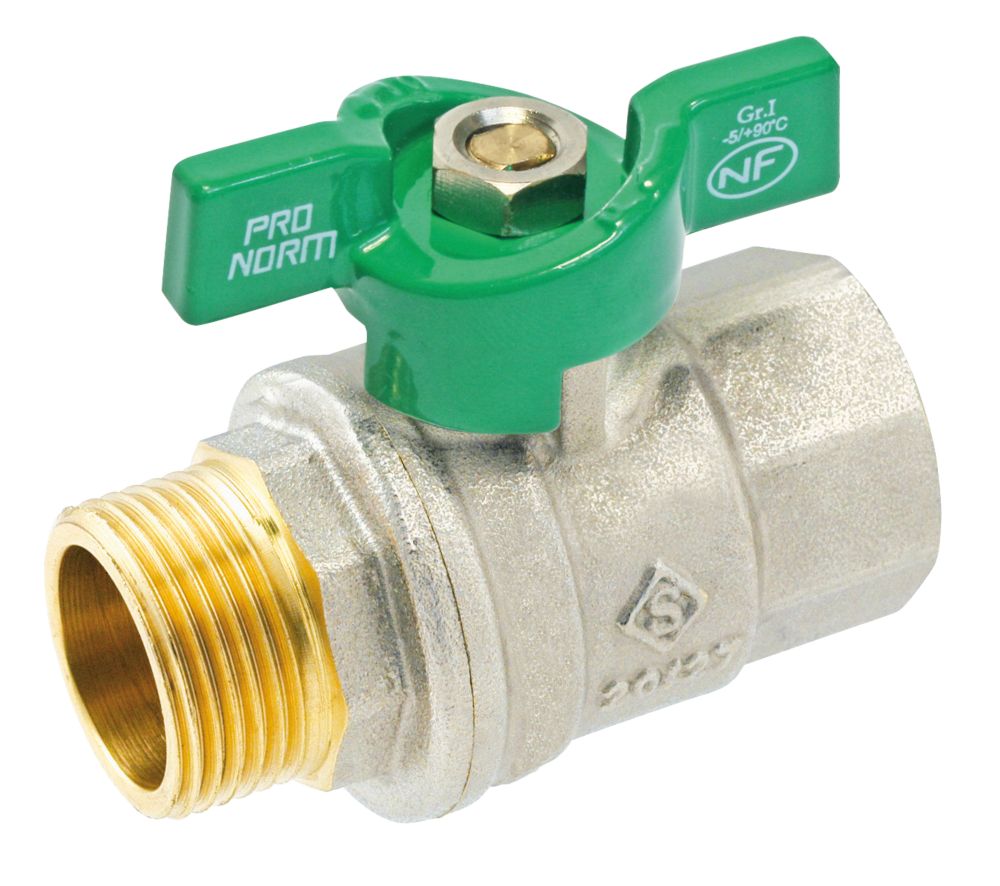 Vanne à sphère NF manette papillon MF 12/17 - 3/8" Pronorm