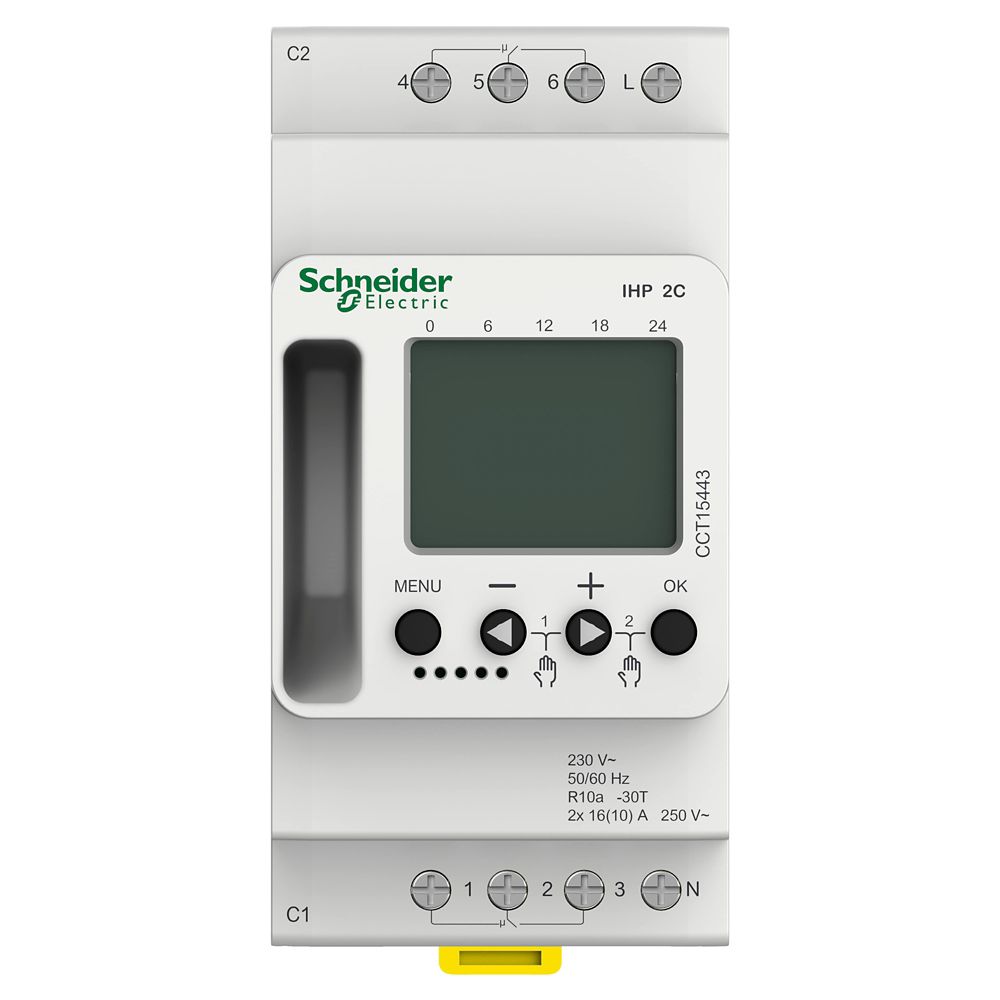 Interrupteur horaire programmable 2 canaux 7 jours Acti9 Schneider