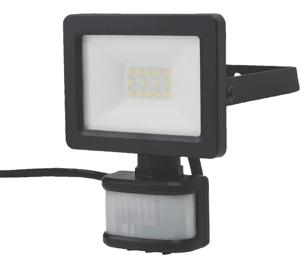 Projecteur à LED D'extérieur LAP avec détecteur IRP noir 10W 1 000lm