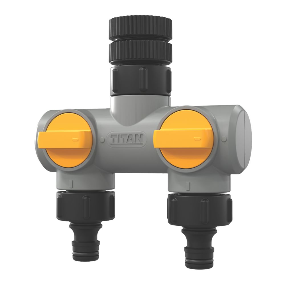 Raccord sélecteur 2 voies pour robinet extérieur 15/21 mm - 26/34 mm Titan