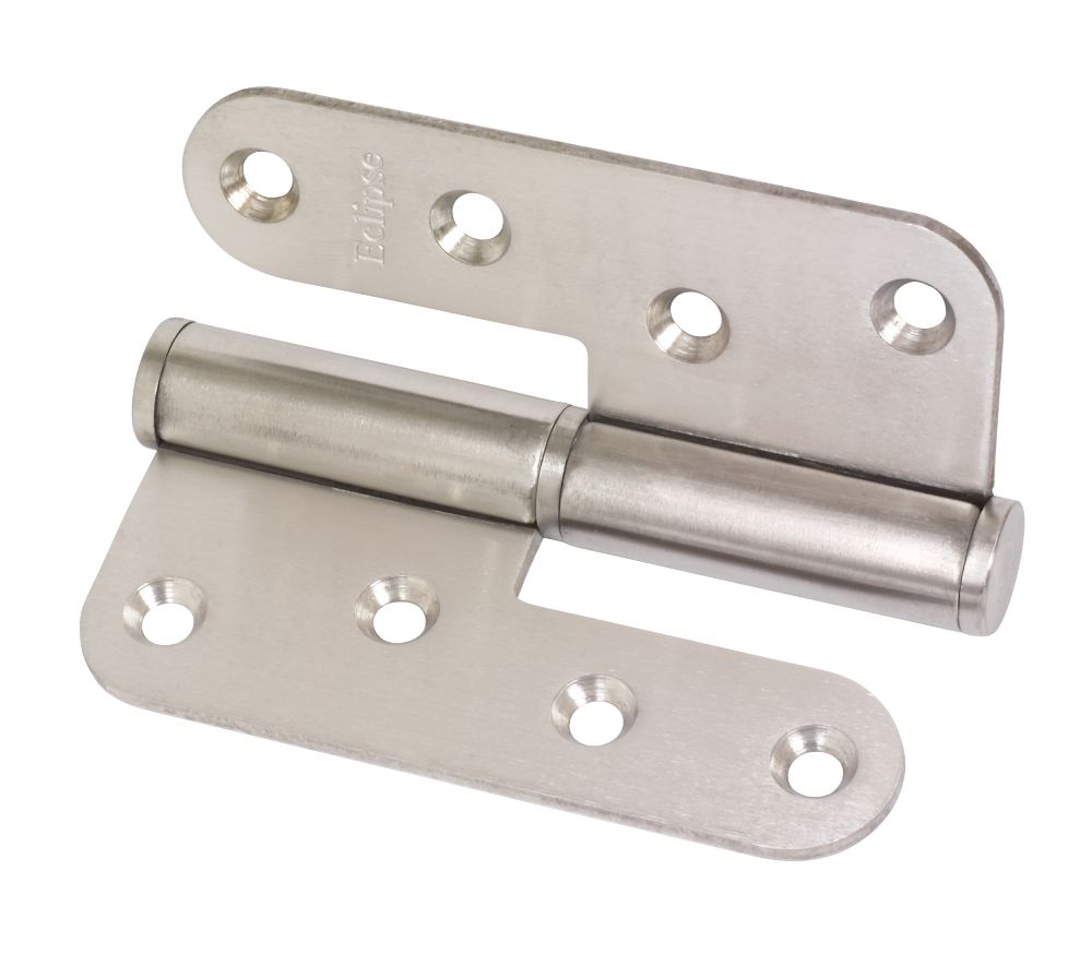 Lot de 2 paumelles en acier inoxydable satiné Eclipse 102 x 89mm
