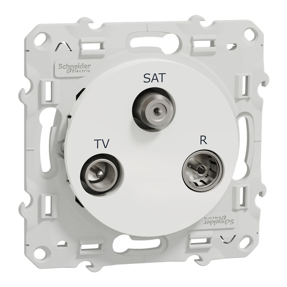 Prise TV / FM / Satellite 1 poste Odace Blanc Schneider