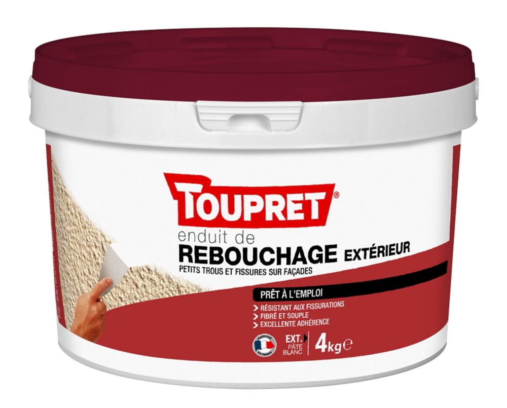 Enduit extérieur à pâte souple prêt à l'emploi Toupret 4kg