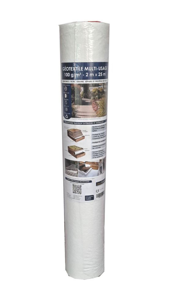 Feutre géotextile multiusage Flexirub 25m x 2m