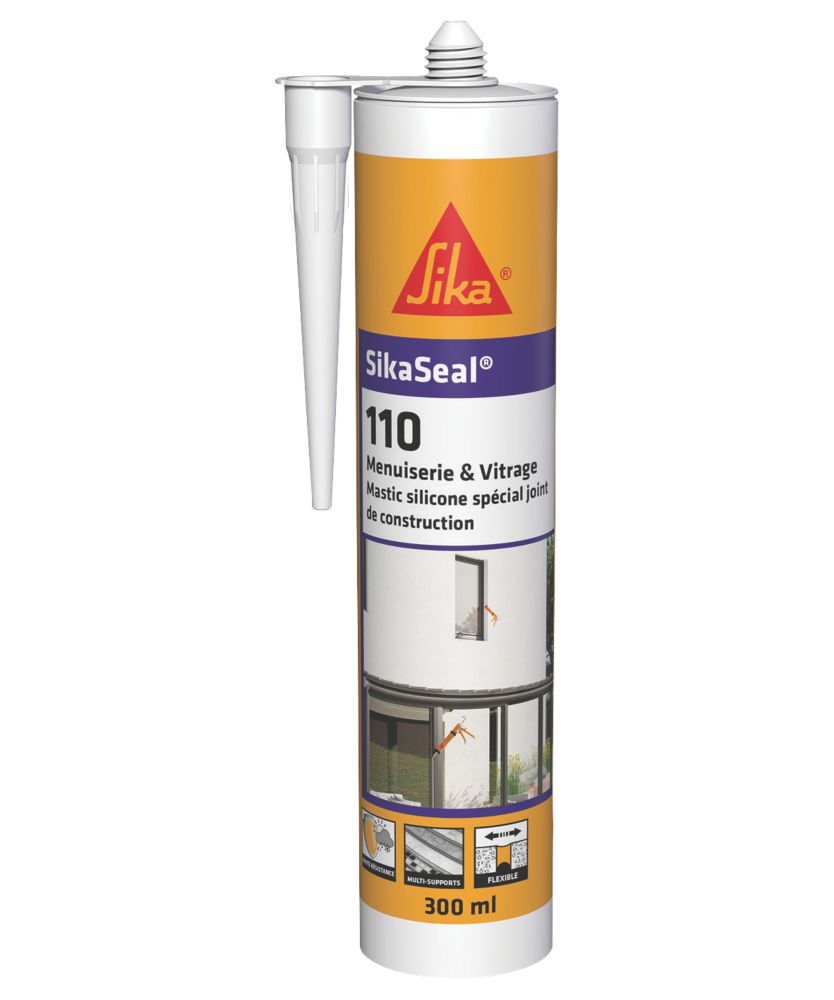 SikaSeal-110 mastic d'étanchéité Menuiserie & Vitrage gris 300ml