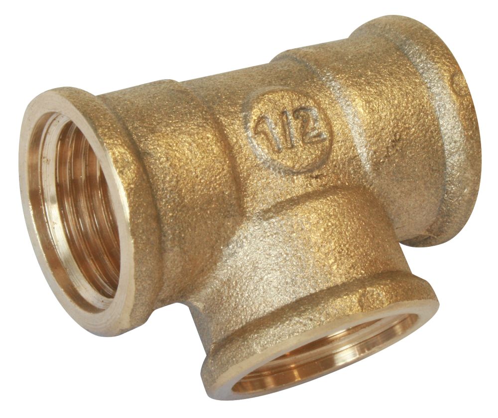 Té femelle égal laiton à visser 3/8" - 12/17 Pronorm, lot de 2