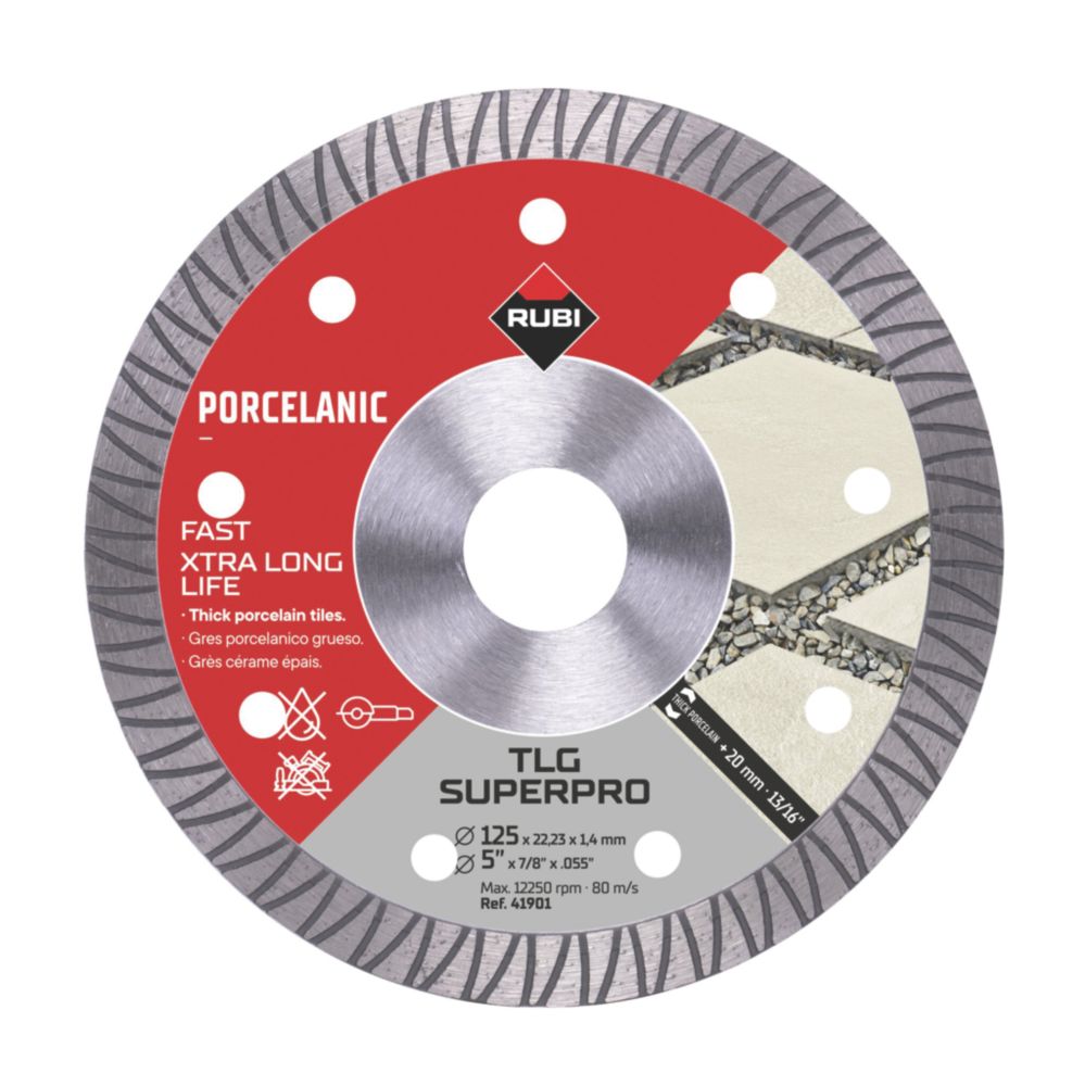 Disque diamant à tronçonner multimatériaux EXT 125 Supeppro 125mm x 22,2mm Rubi