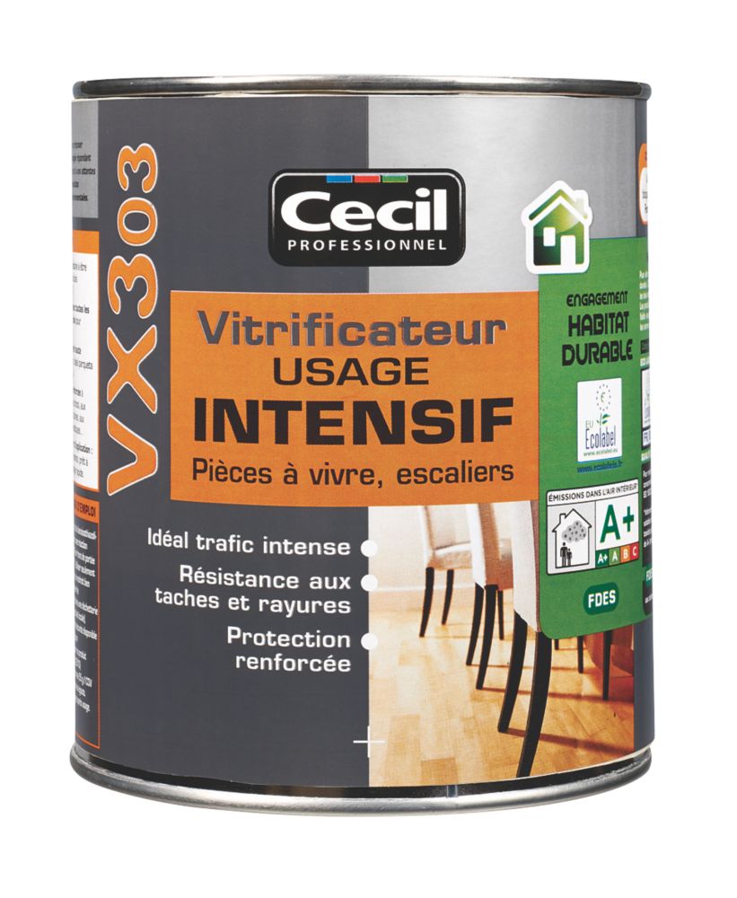 Vitrificateur usage intensif Cecil Professionnel VX303 incolore mat 2,5L