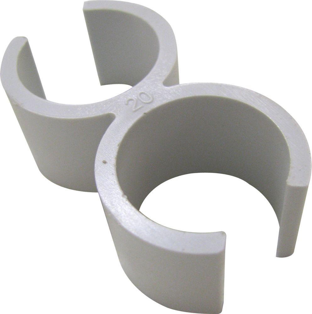 Attache double gaine ICTA ou tube IRL diamètre 20mm, ING Fixation, Lot de 10